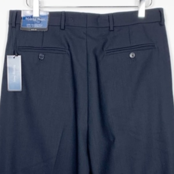 Meeting Street Navy 100% Worsted Wool Dress Slacks - Picture 6 of 8
